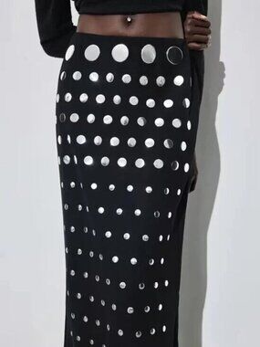 Minimalist Mirror Midi Skirt